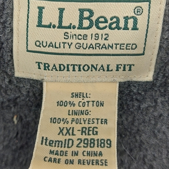 L.L.Bean Plaid Fleece-Lined Flannel Shirt Jacket  XXL Red and Gray - Picture 5 of 7